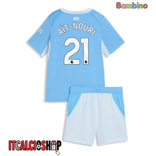 Manchester City Rayan Ait-Nouri #21 Prima Maglia Bambino 2026-27 Manica Corta (+ Pantaloni corti)